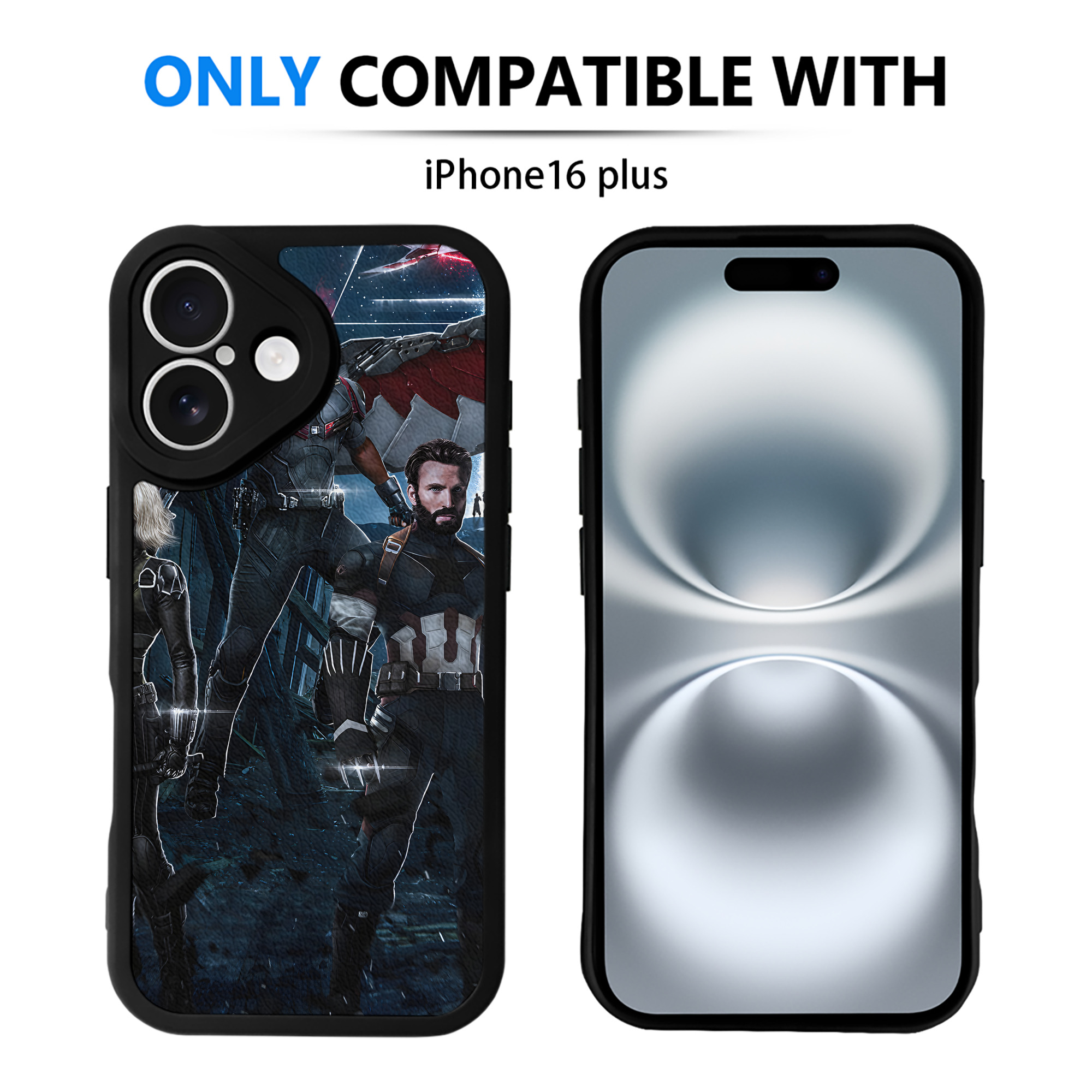 （画像用） アベンジャーズ The Avengers 【iPhone 16シリーズ対応】シリコンスマホケース（レザー調） 材質：シリコン